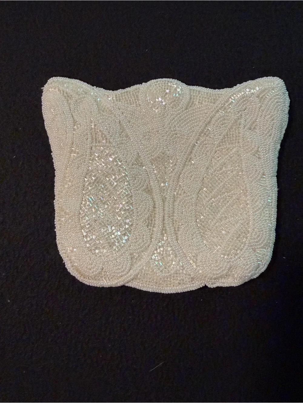 Beaded White Evening Clutch Wristlet